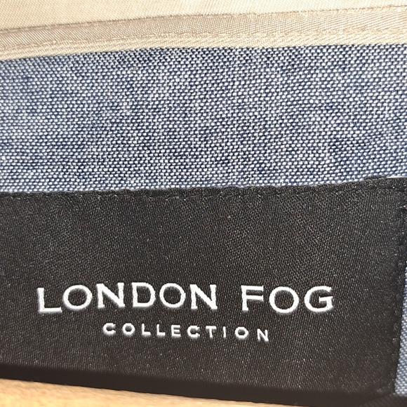 London Fog Collection Cream Button Up Jacket With Hood - Picture 15 of 15